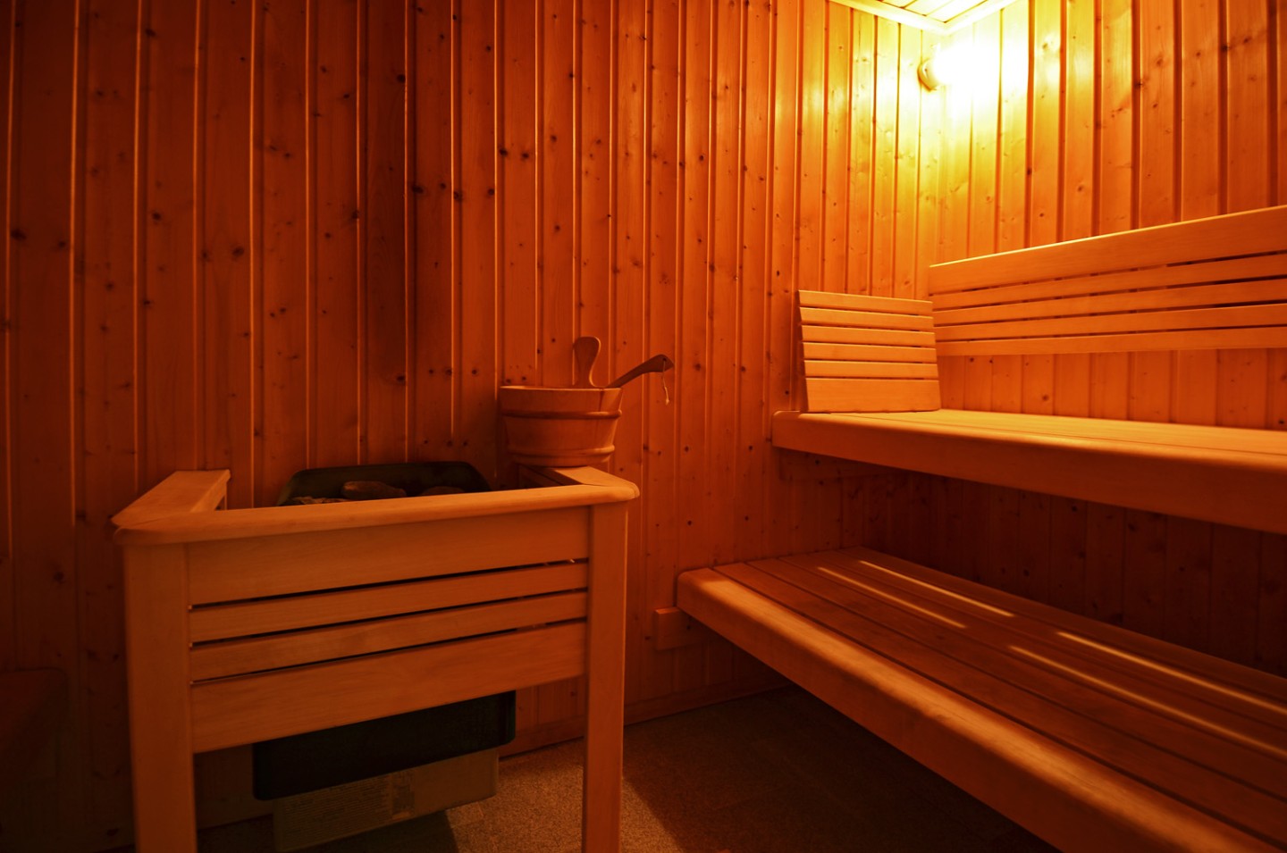 Sauna de l'hôtel Petinos Beach 4étoiles sur l'île de Mykonos dans les Cyclades en Grèce