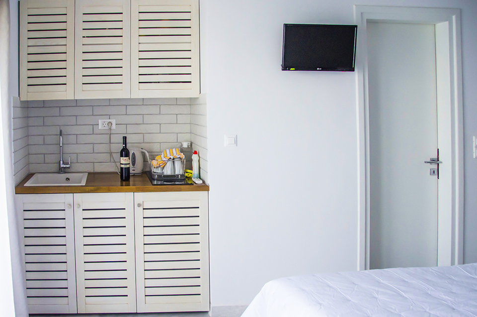 kitchenette dans appartement 2 chambres vue mer