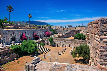 Les rempards de la vielle ville à Kos île du Dodécannèse située en mer Egée en Grèce