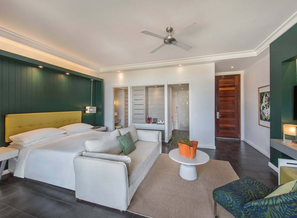 Junior Suite front de mer de l'hôtel Long beach Luxury resort situé à l'île Maurice