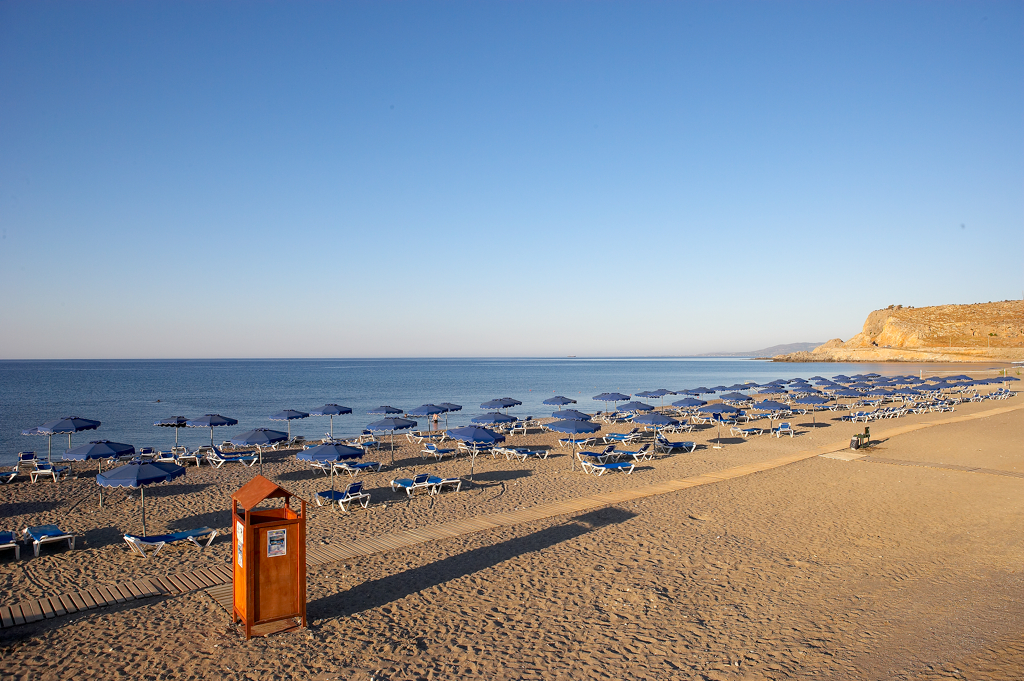 Plage de Lindos Princess Beach Hôtel situé à Lardos sur l'île de Rhodes dans les îles du Dodécanèse en Grèce