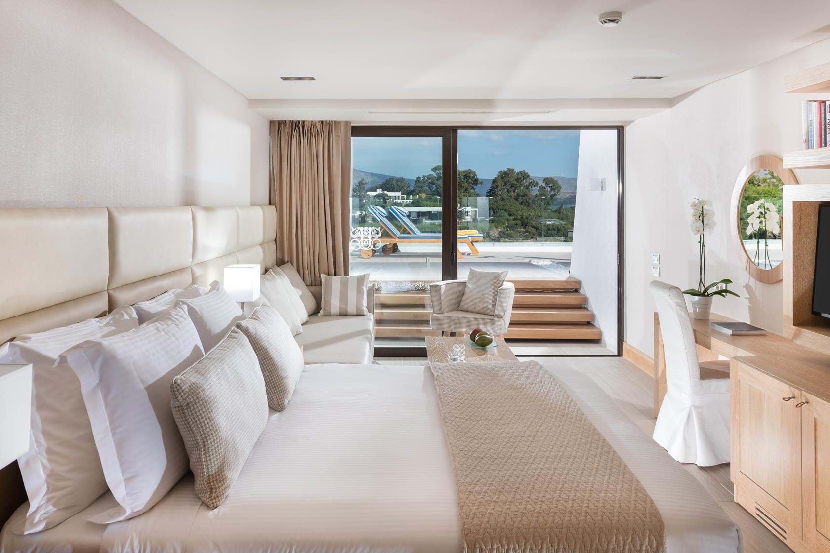 Bungalows de Luxe vue mer de l'hôtel Elounda Bay 5étoiles situé à Elounda proche d'Aghios Nicolaos en Crète