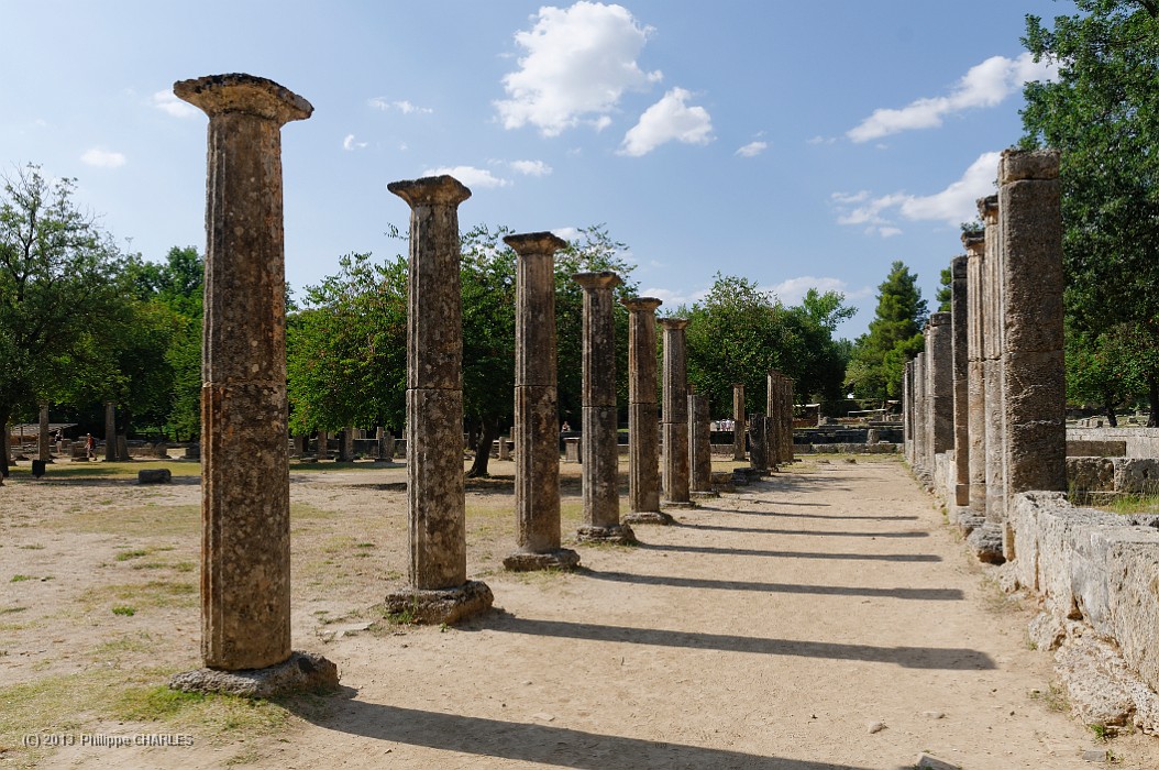 Site archéologique de la cité Olympique d'Olympia dans le Péloponnèse en Grèce