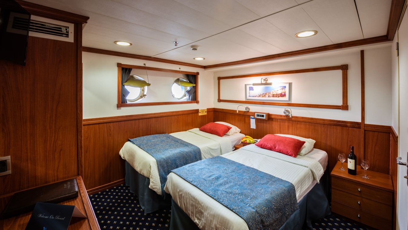 Cabine de cat. B sur le bateau Galileo pour la croisière Antiquité à Byzance en Grèce